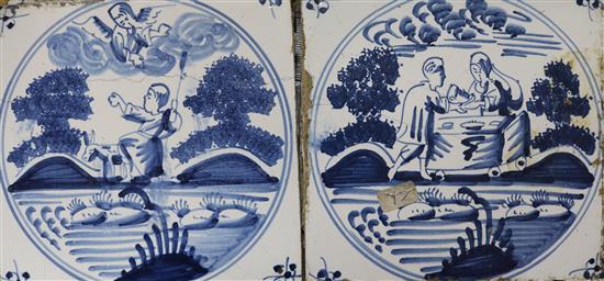 Fifteen Delft tiles